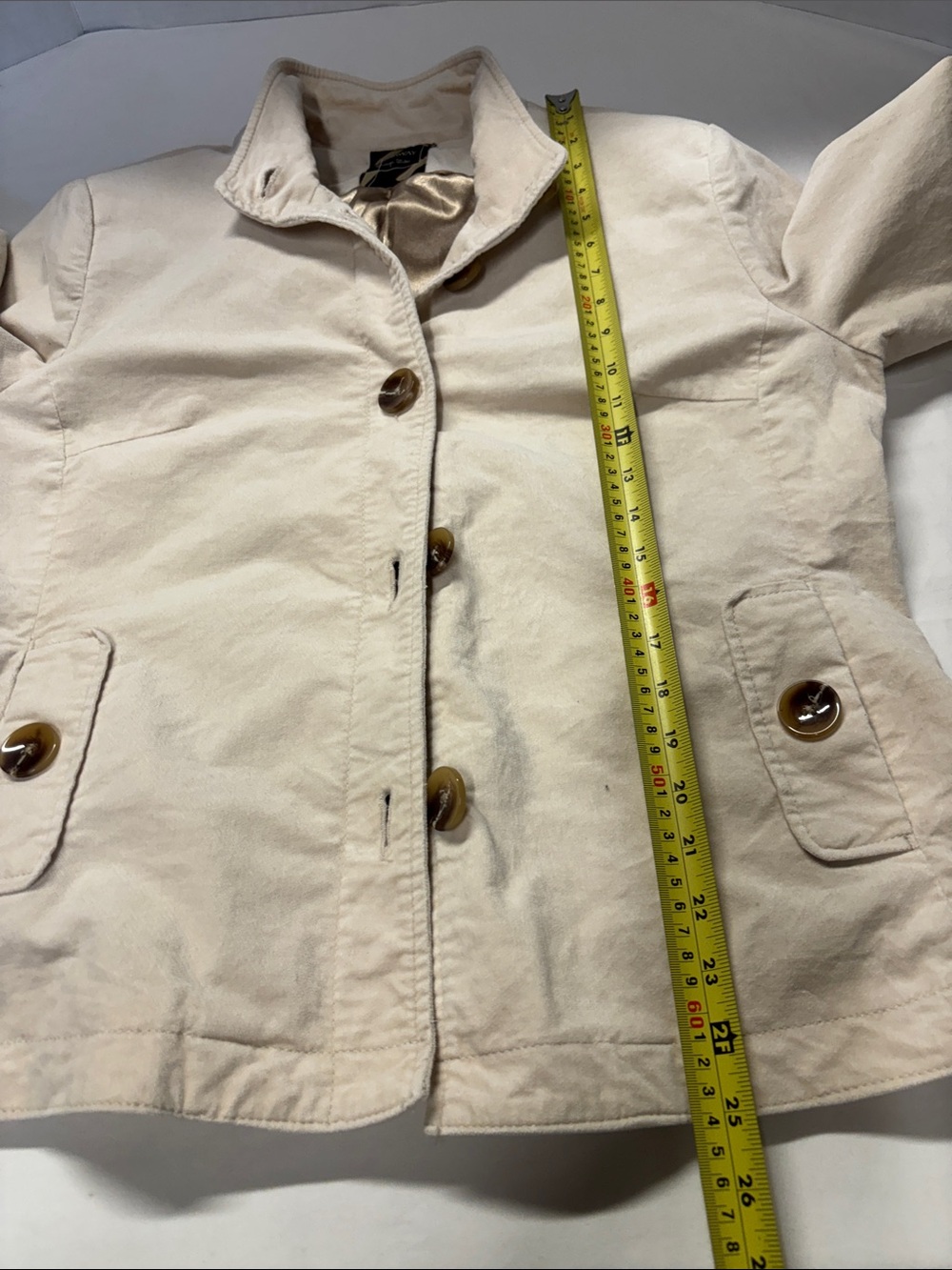 Women's Cream Jacket with Button Front - Picture 6 of 9